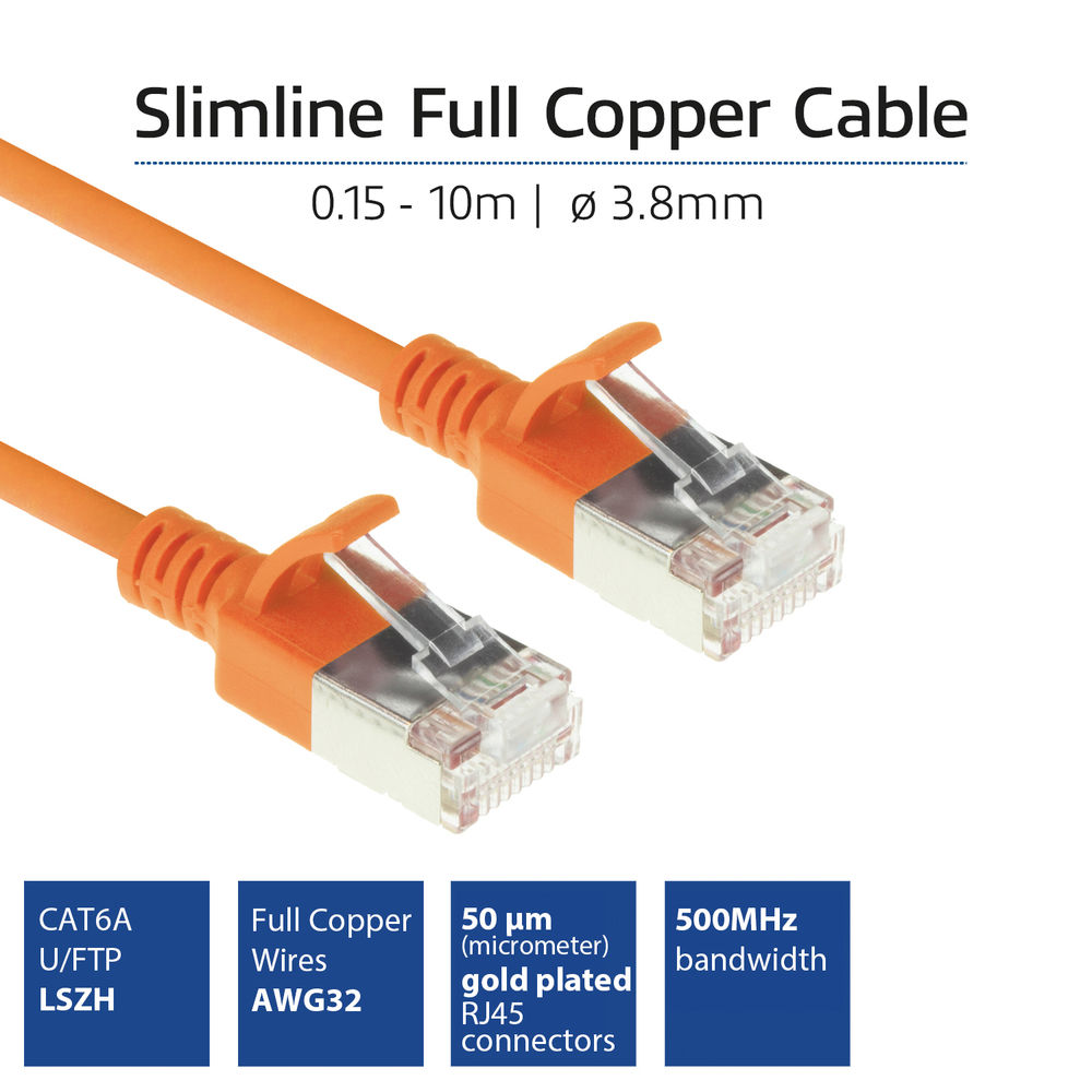 Orange CAT-6A Slimline U-FTP LSZH 7m