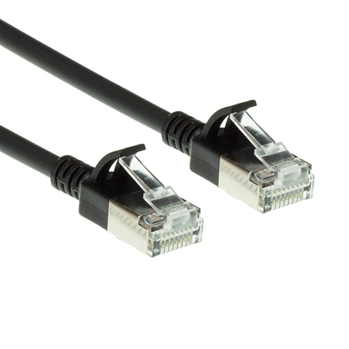Svört CAT-6A Slimline U-FTP LSZH 0,5m