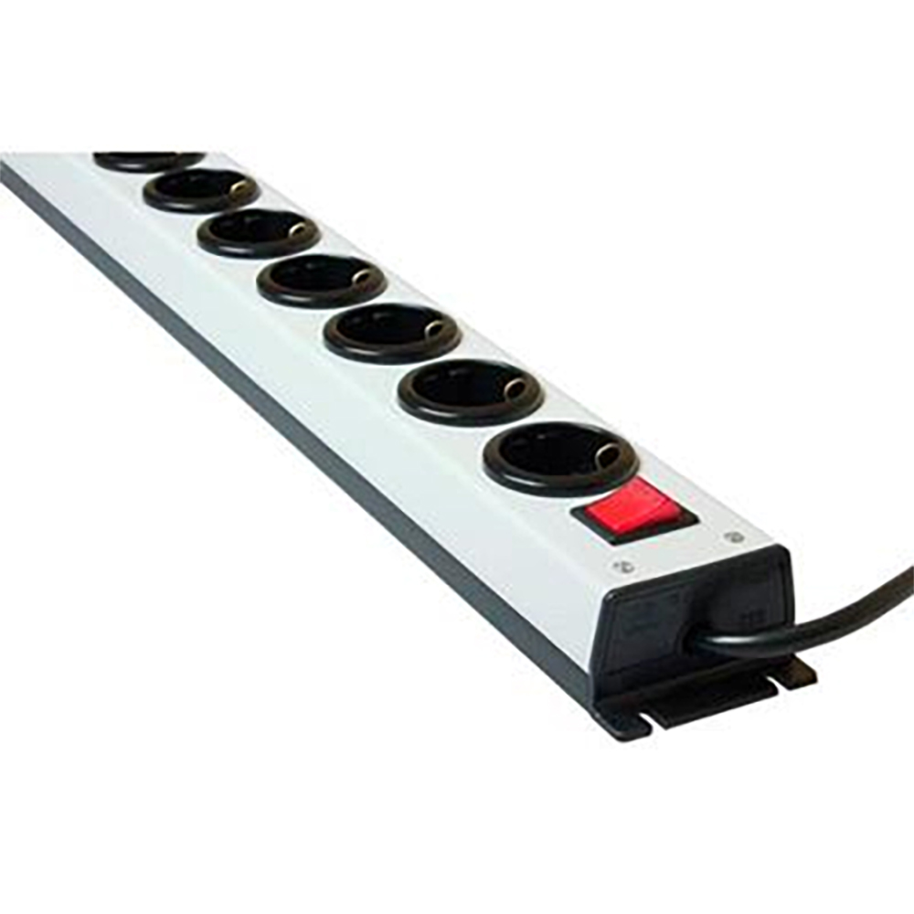 Rafmagnsfjöltengi x6 19 tomma Rofi 3m