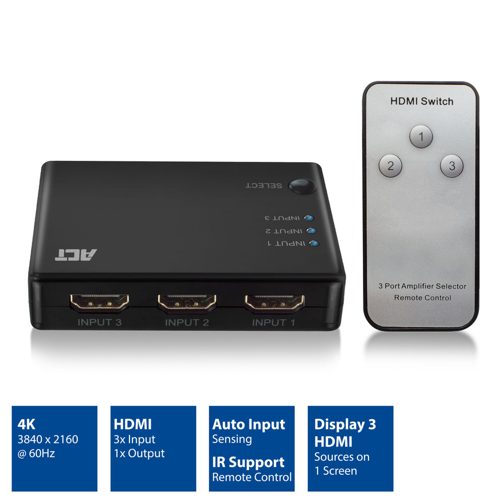 HDMI Skiptibox 3-1 4K Remote