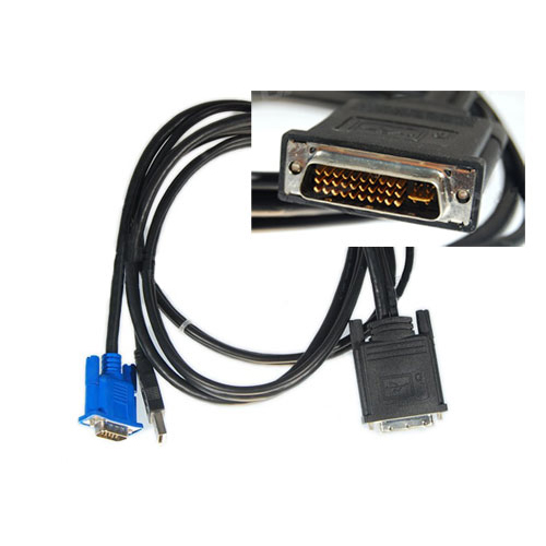 DVI-30+5 í VGA+USB kapall 1,65m